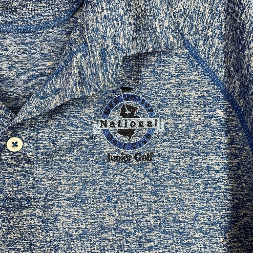 Garb Performance Golf Polo Shirt Boys large Blue New Jersey Junior Short Sleeve